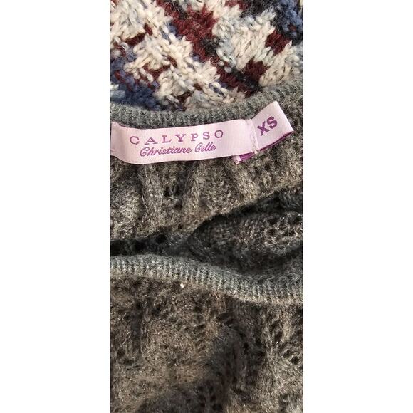 Calypso Christiane Celle Size XS Wool Cashmere Sweater Dress Open Knit Sparkle - Picture 4 of 5